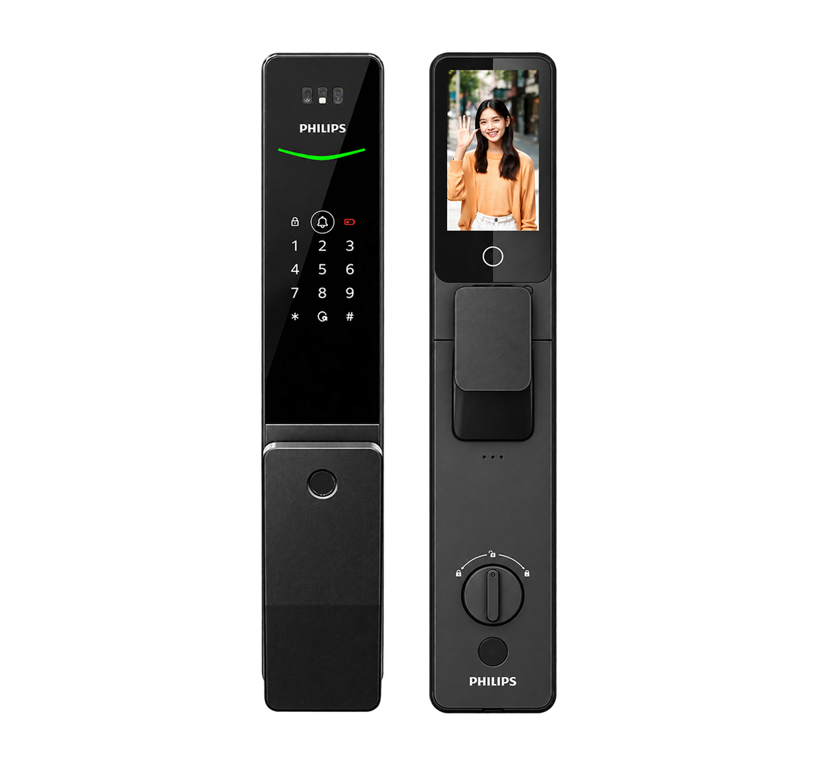 Philips飛利浦|DDL307FVP| 人臉識別貓眼電子鎖 廣角可視門鈴 室內快開把手
