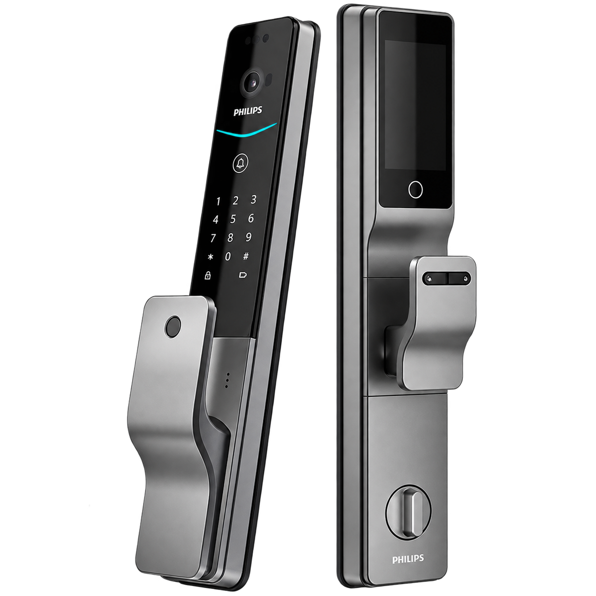 Philips飛利浦 | Alpha Plus | 人臉識別貓眼電子鎖 廣角可視門鈴 室內快開把手
